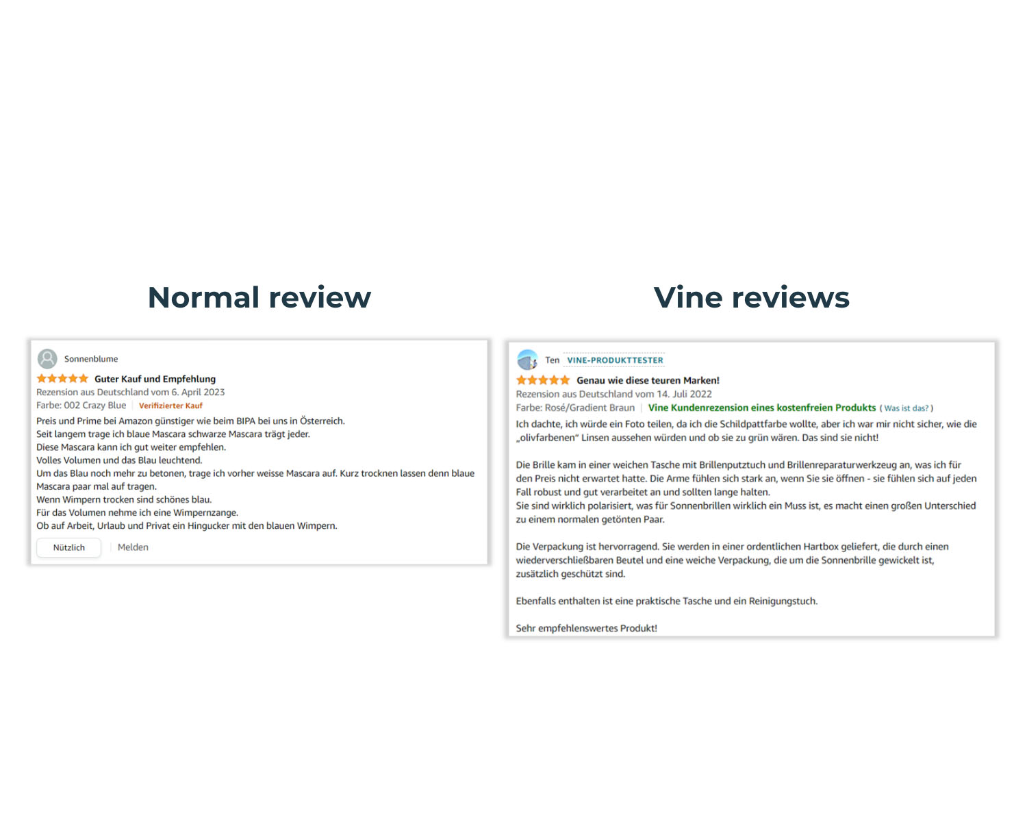 reviews vs vine reviews